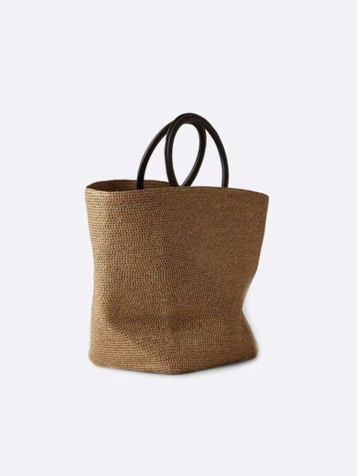Cabas paille et anses cuir<br>Circe