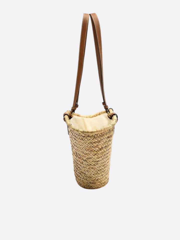 Panier en paille avec anse en cuir<br>Marenzo