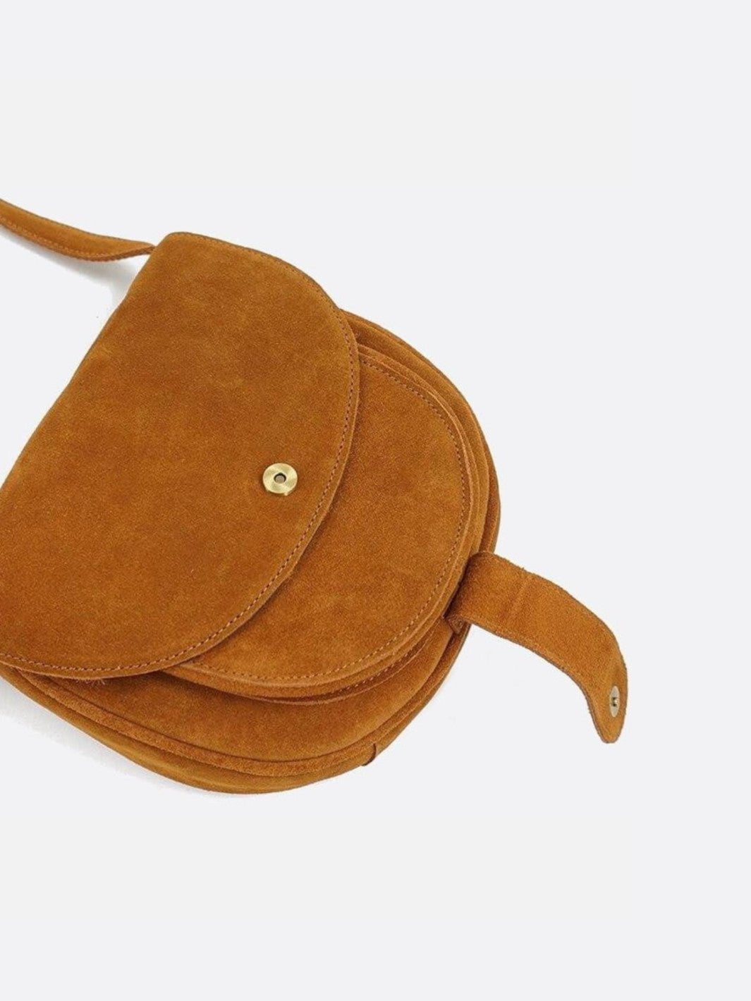 Sac bandoulière daim camel
