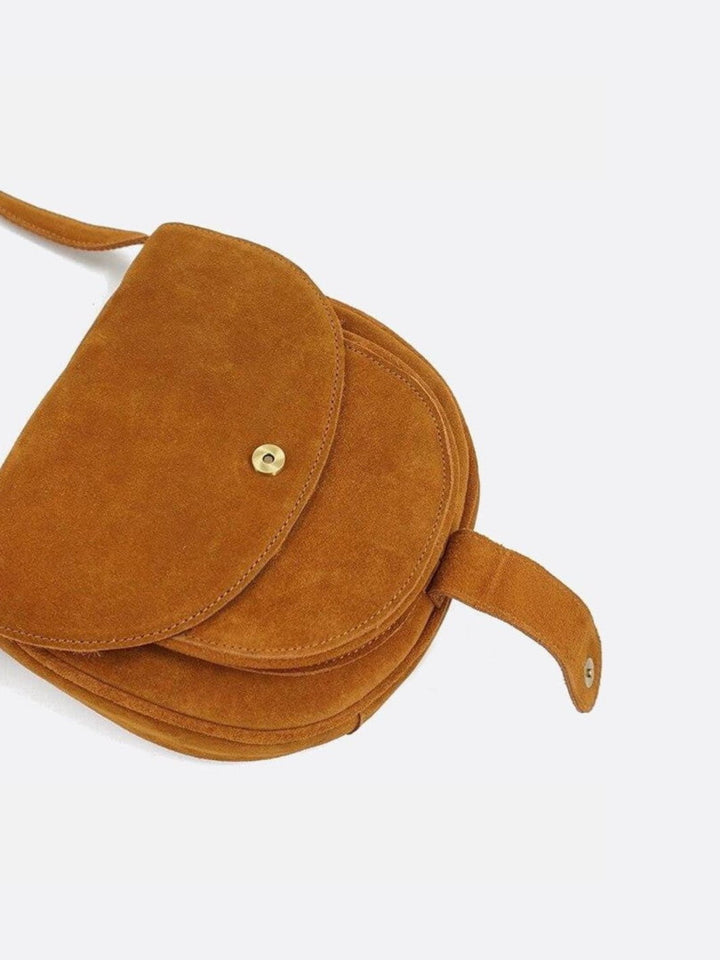 Sac bandoulière daim camel