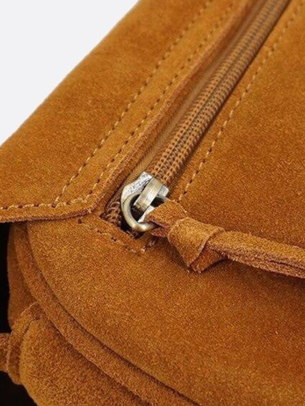 Sac bandoulière daim camel