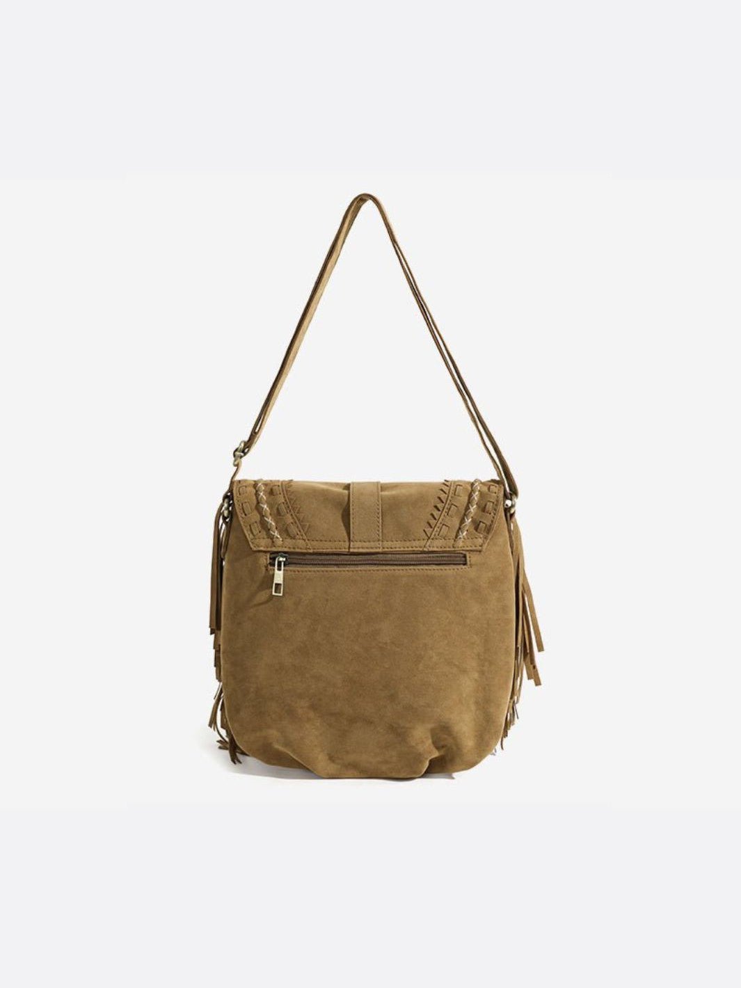 Sac besace daim à franges<br>Maravelle
