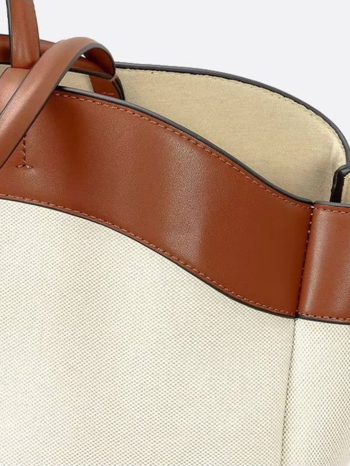 Sac cabas toile et cuir