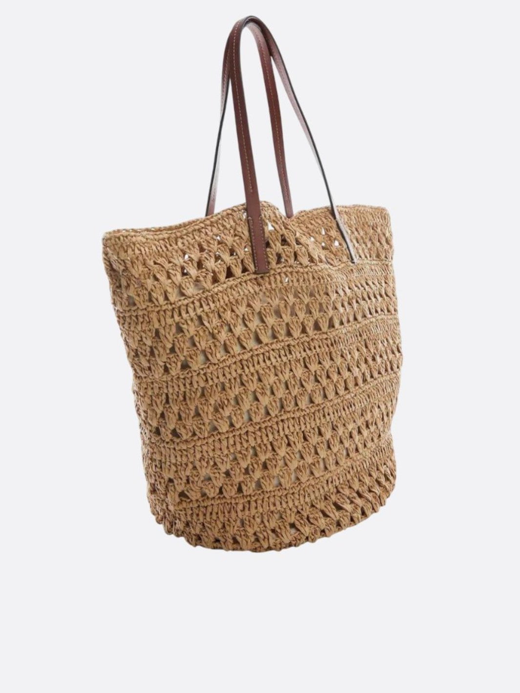 Sac en paille avec anse en cuir<br>Ardea