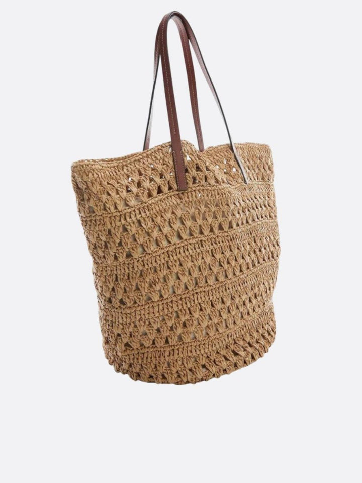 Sac en paille avec anse en cuir<br>Ardea