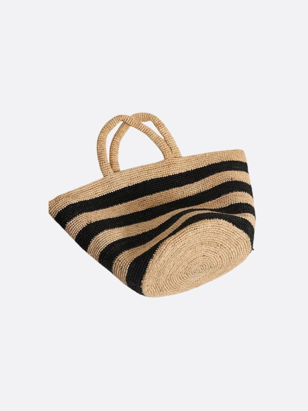 Sac panier en raphia avec rayures<br>Mirano