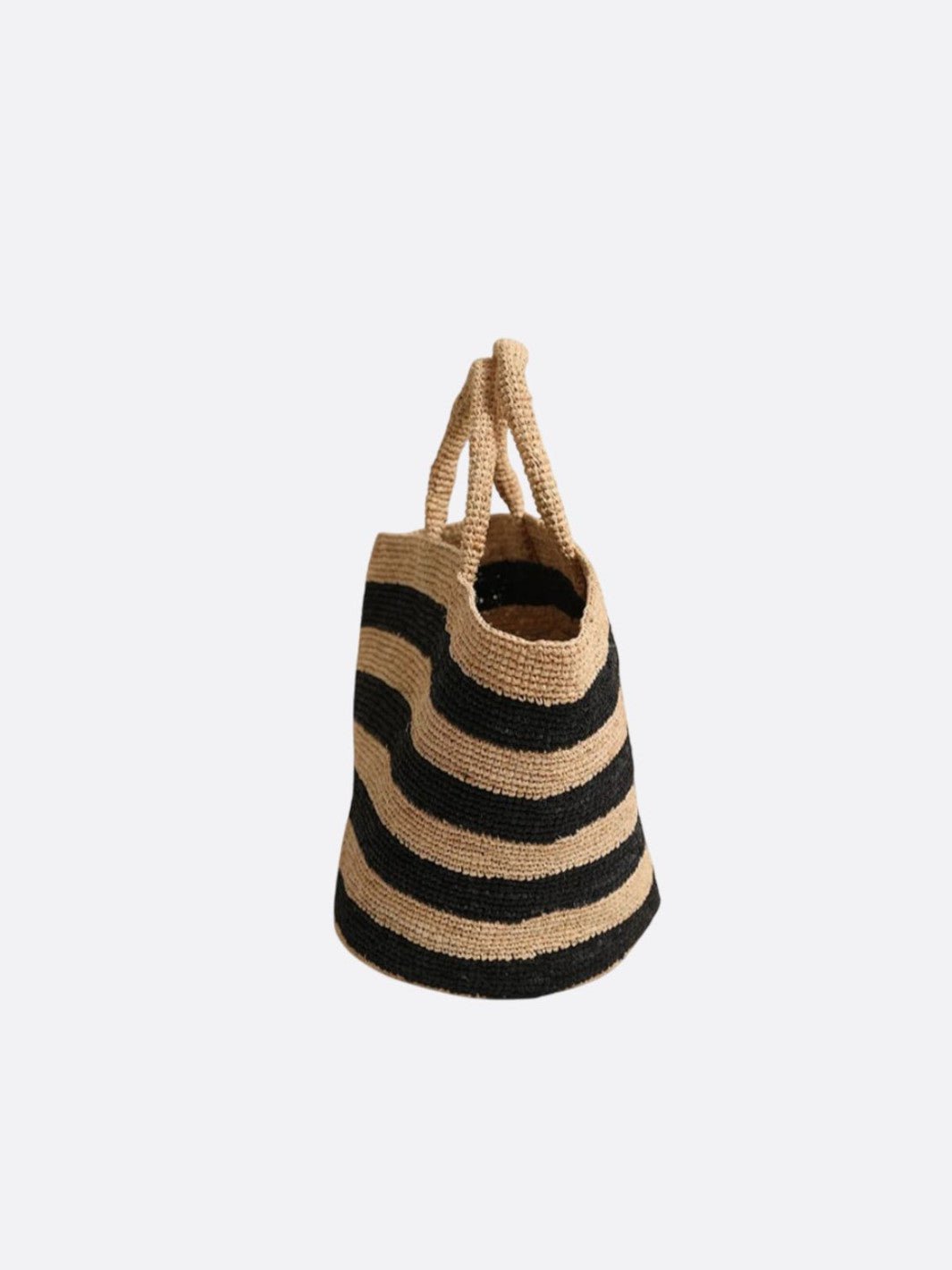 Sac panier en raphia avec rayures<br>Mirano
